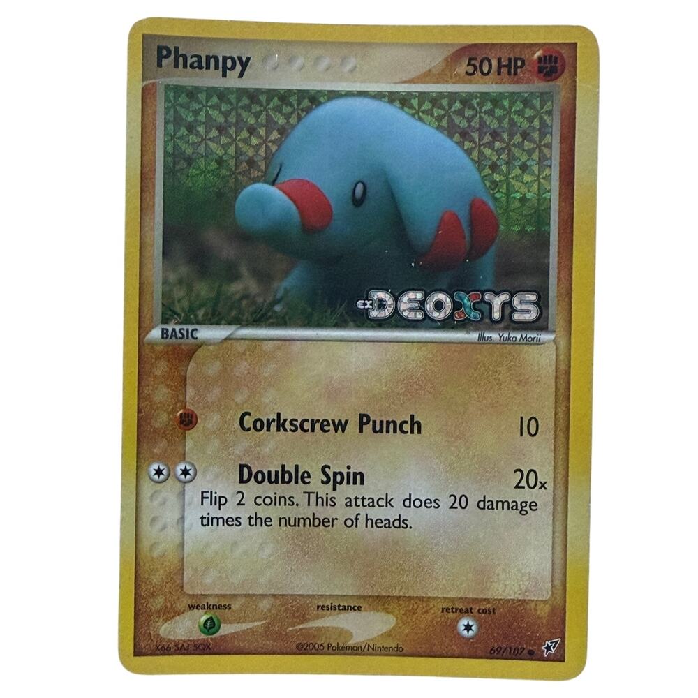 Pokémon TCG Phanpy 69/107 EX Deoxys 2005 Reverse Holo Stamped Card Yuka Morii MP